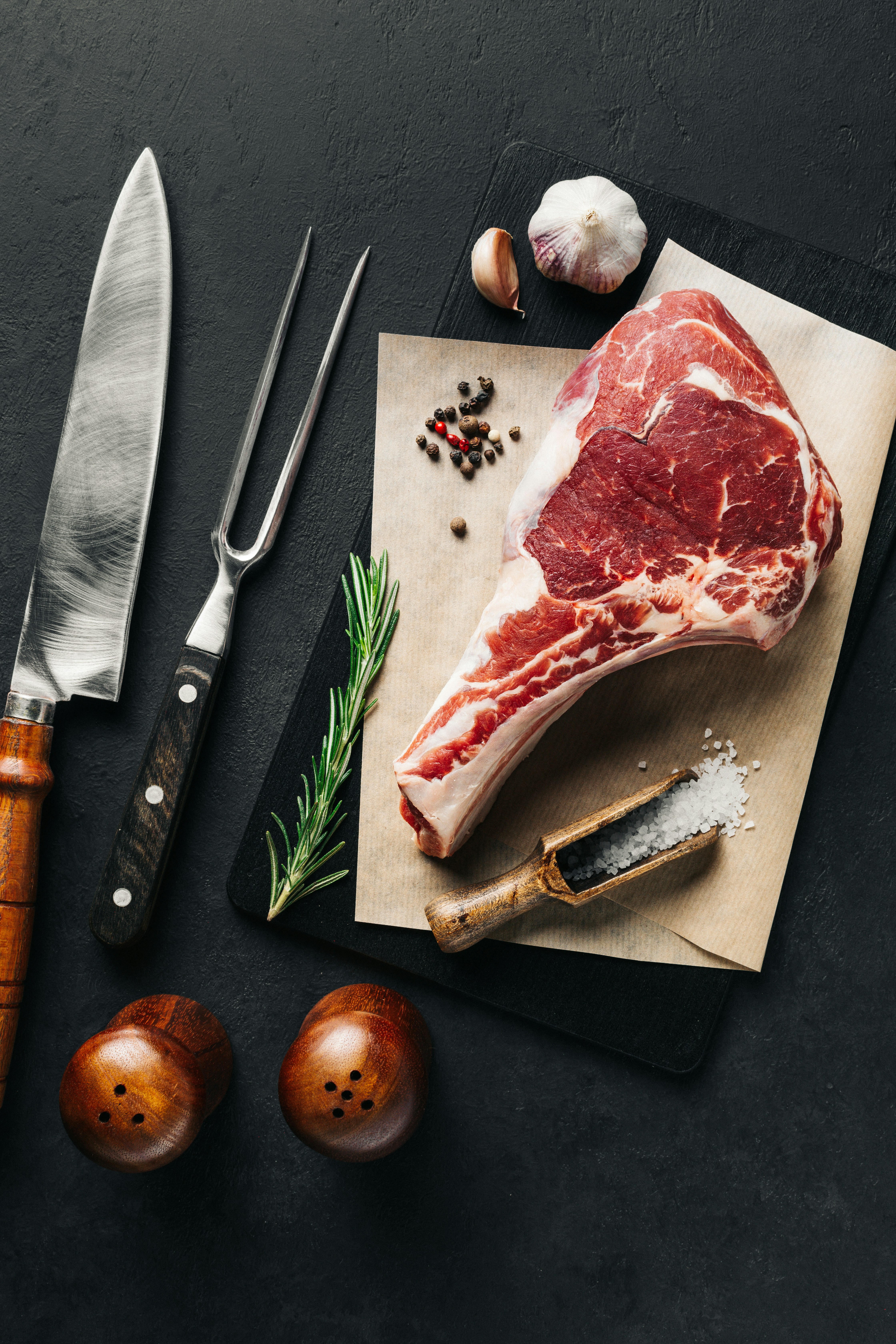 Premium dry-aged tomahawk steak